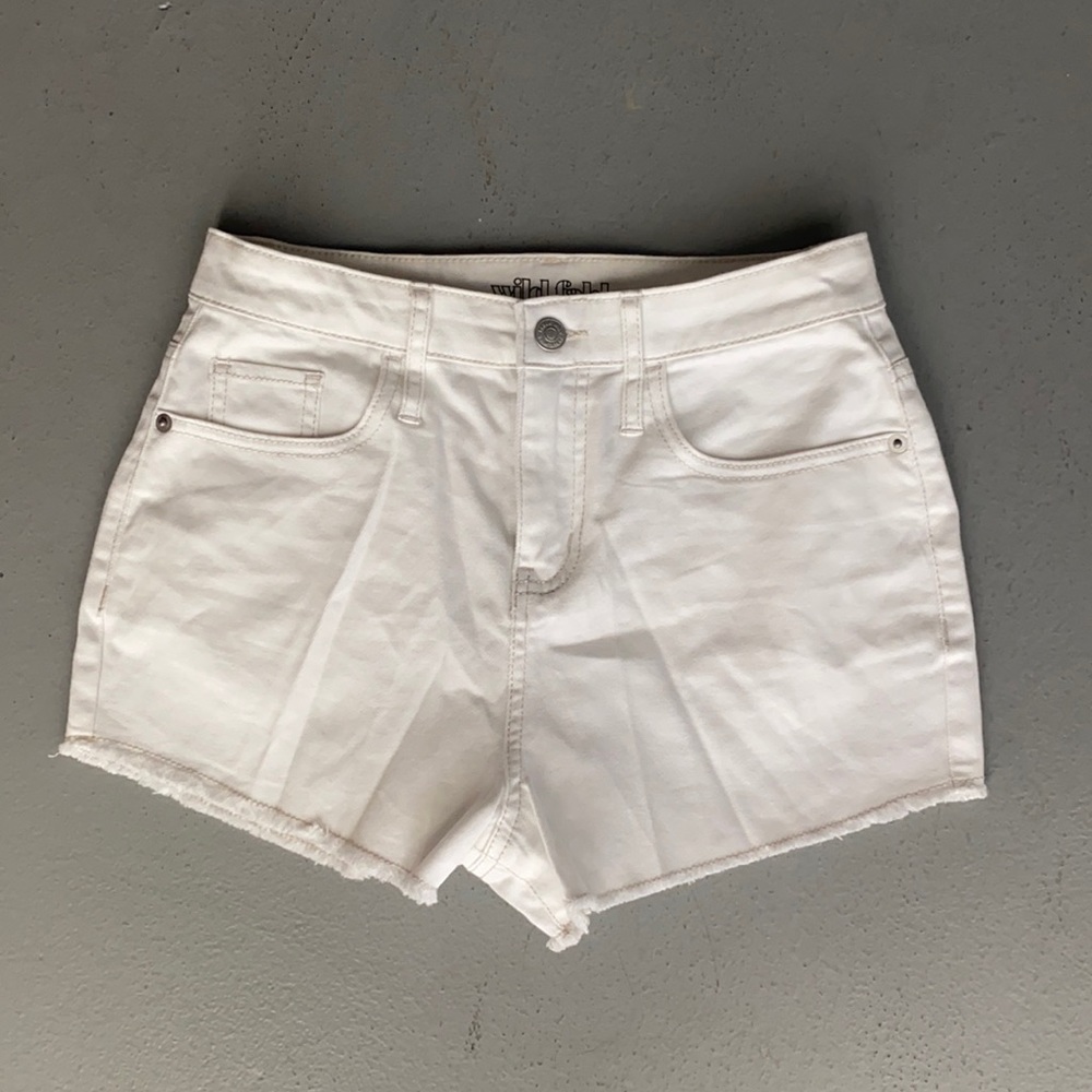 White high waisted shorts